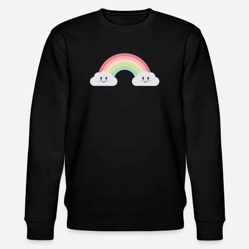 Regenbogenwolken - Stanley/Stella Unisex Bio-Sweatshirt CHANGER  - Schwarz