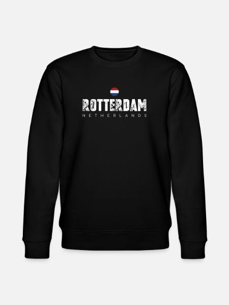 Rotterdam Bold City Emblem - Stanley/Stella CHANGER Unisex Organic Sweatshirt - black
