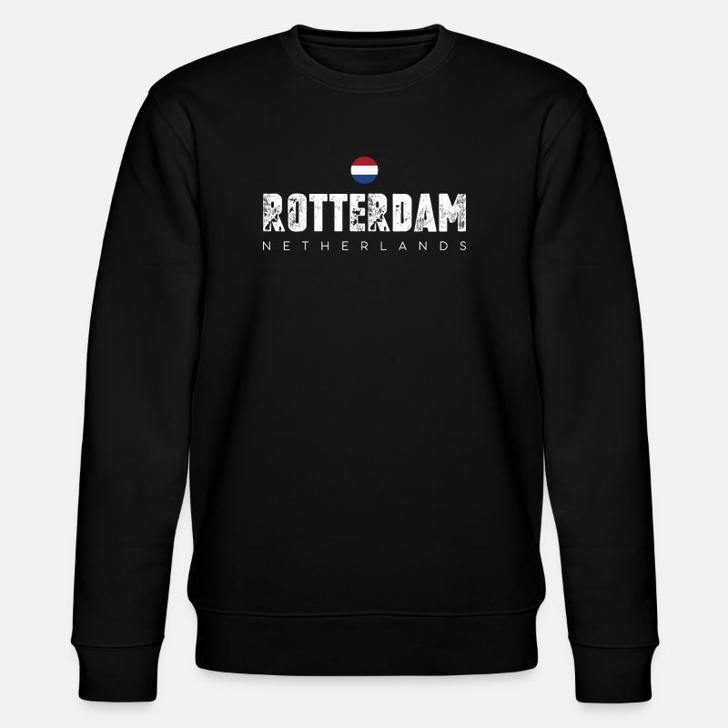 Rotterdam Bold City Emblem - Stanley/Stella Unisex Bio-Sweatshirt CHANGER  - Schwarz