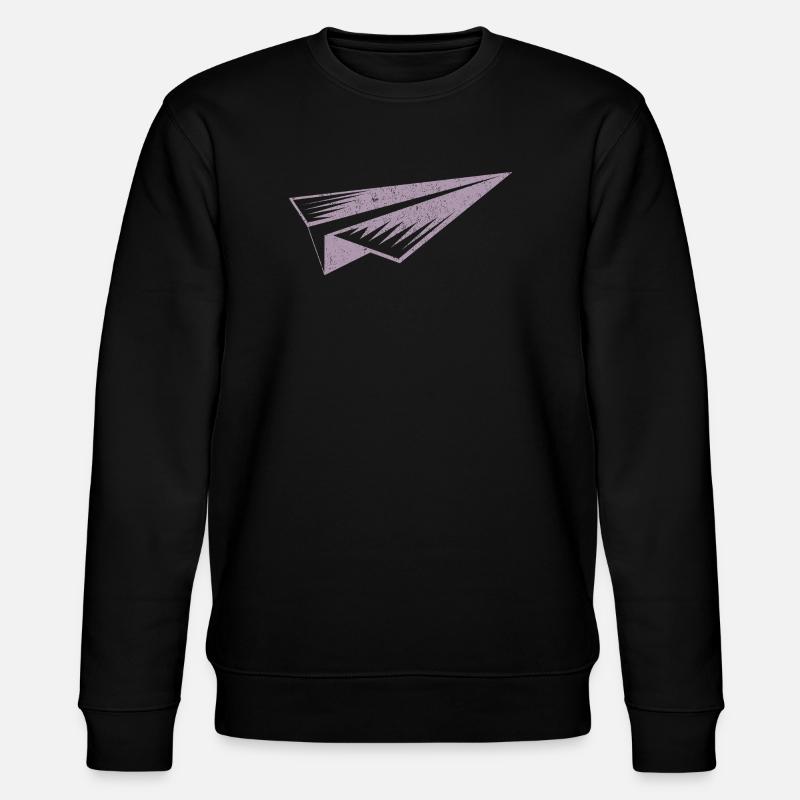Papierflieger Silhouette Grunge Stil - Stanley/Stella Unisex Bio-Sweatshirt CHANGER  - Schwarz