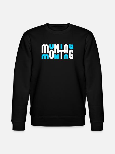 Motif Monday White/Cyan - Stanley/Stella CHANGER Unisex Organic Sweatshirt - black