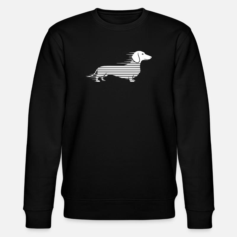 Striped dachshund in the run - Stanley/Stella CHANGER Unisex Organic Sweatshirt - black