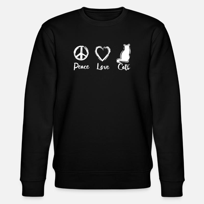 Paix Amour Chats - Sweat bio CHANGER Stanley/Stella Unisexe - noir