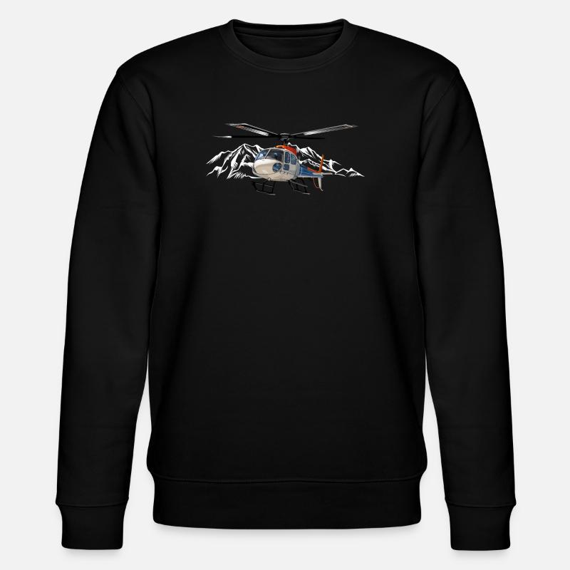 Helikopter in den Bergen - Stanley/Stella Unisex Bio-Sweatshirt CHANGER - Schwarz