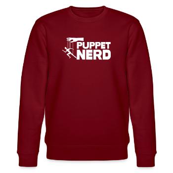 Puppen-Nerd Marionette Tee - Stanley/Stella Unisex Bio-Sweatshirt CHANGER  - Burgunderrot - Vorne - Nik (191cm) & Marisol (170cm)