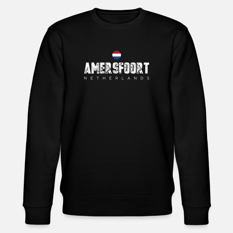 Amerfoort Netherlands Crest Tee - Stanley/Stella CHANGER Unisex Organic Sweatshirt - black