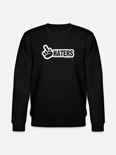 Haters Peace Sign Design - Stanley/Stella CHANGER Unisex Organic Sweatshirt - black
