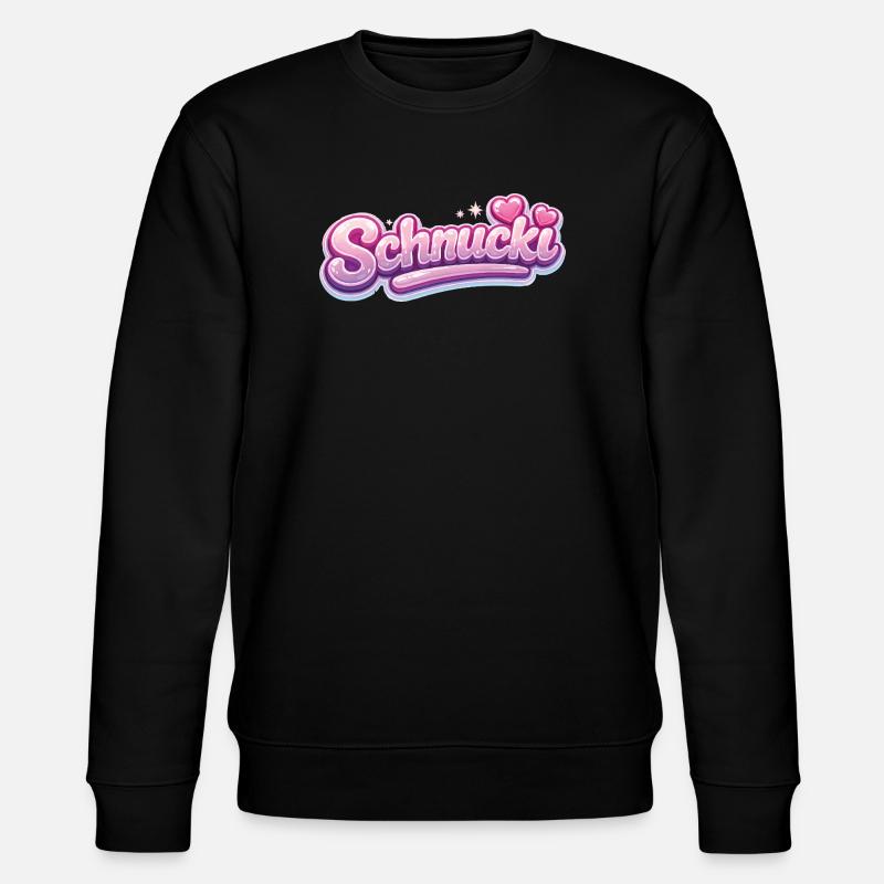 Schnucki Pink Bubble Schrift - Stanley/Stella Unisex Bio-Sweatshirt CHANGER  - Schwarz