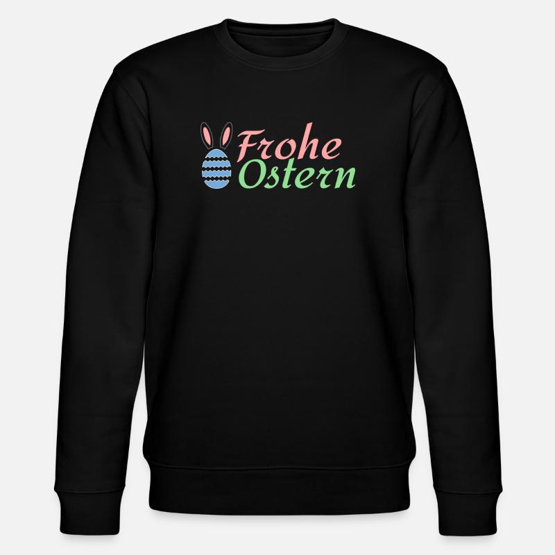 Frohe Ostern - Stanley/Stella Unisex Bio-Sweatshirt CHANGER  - Schwarz