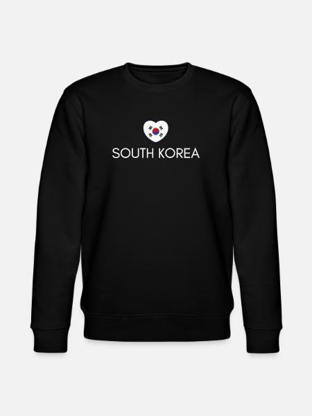 Heart with South Korean flag - Stanley/Stella CHANGER Unisex Organic Sweatshirt - black