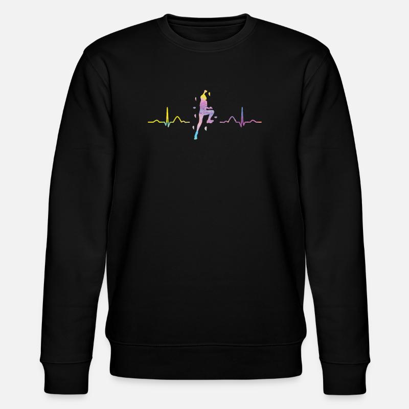 Boulderer Herzschlag Boulder Bouldern - Stanley/Stella Unisex Bio-Sweatshirt CHANGER  - Schwarz