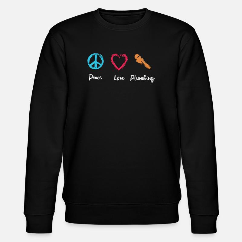 Peace Love Plumbing - Stanley/Stella Unisex Bio-Sweatshirt CHANGER  - Schwarz