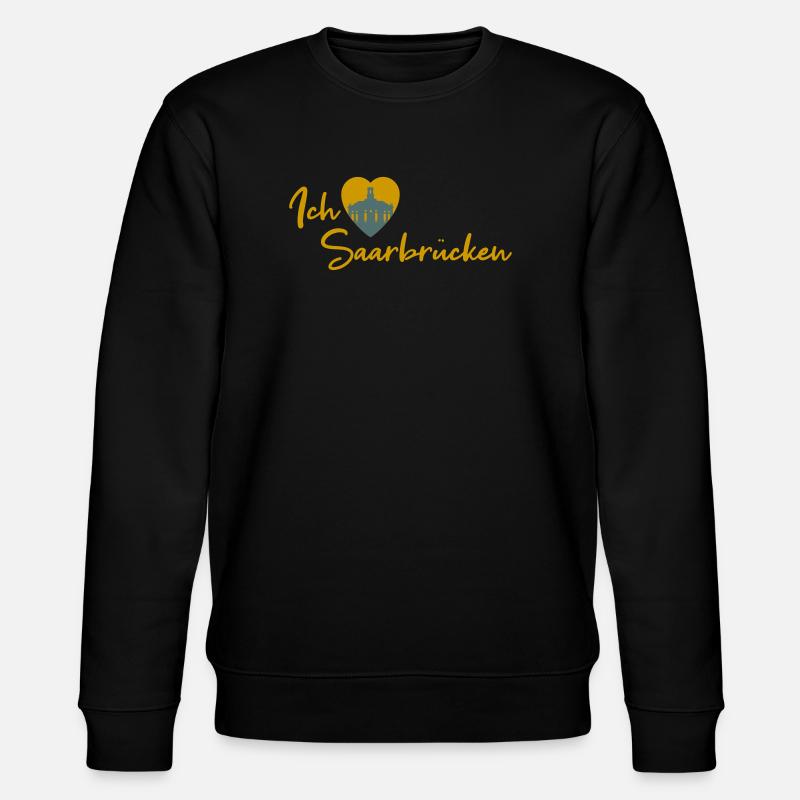 Ich liebe Saarbrücken - Schriftzug - Stanley/Stella Unisex Bio-Sweatshirt CHANGER  - Schwarz