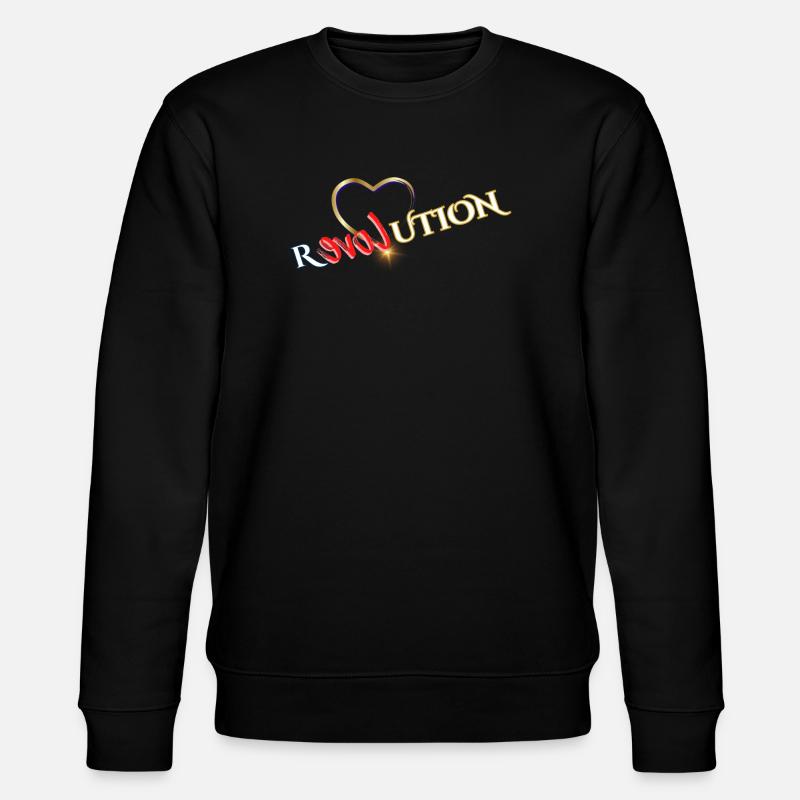 Heart Revolution Solar Flare Graphic - Stanley/Stella CHANGER Unisex Organic Sweatshirt - black