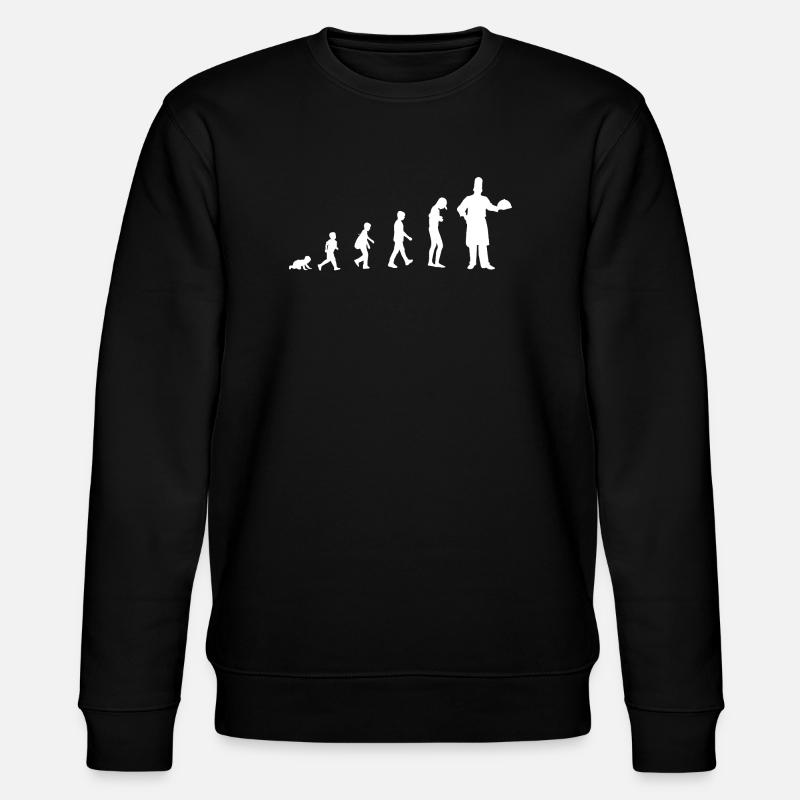 Evolution vom Baby zum Koch / Restaurant - Stanley/Stella Unisex Bio-Sweatshirt CHANGER  - Schwarz