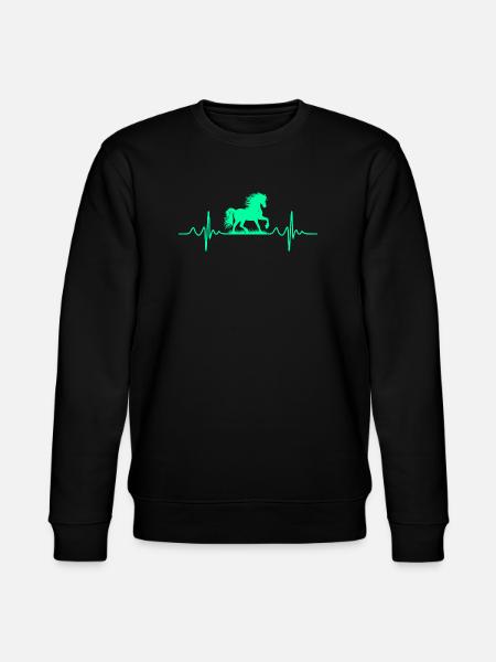 pferd herzschlag - Stanley/Stella Unisex Bio-Sweatshirt CHANGER - Schwarz