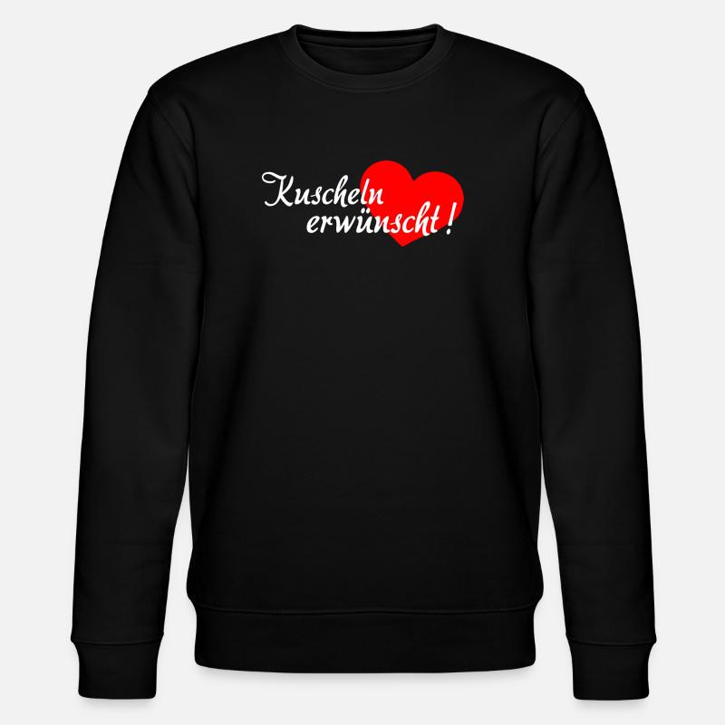 Cuddling Desired - White Red - Stanley/Stella CHANGER Unisex Organic Sweatshirt - black