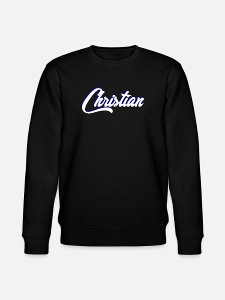 Personalized Christian Name Lettering - Stanley/Stella CHANGER Unisex Organic Sweatshirt - black