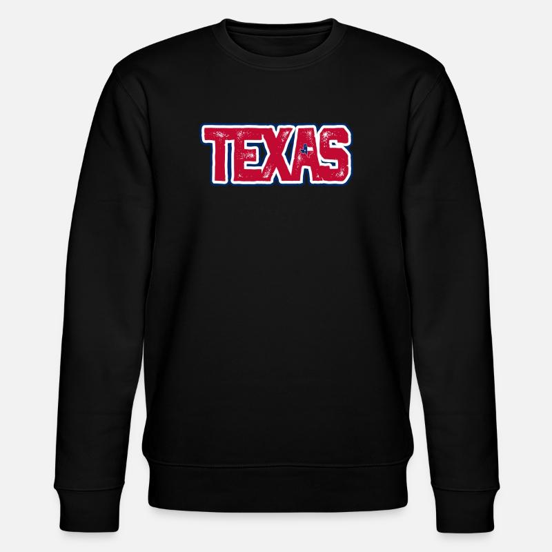 Texas Distressed Wortmarke - Stanley/Stella Unisex Bio-Sweatshirt CHANGER  - Schwarz
