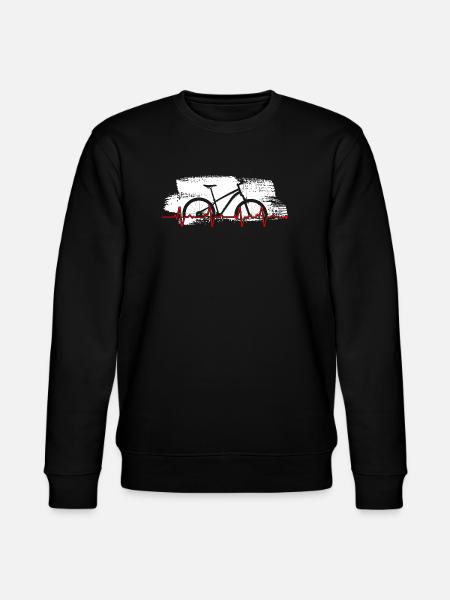 Bike Heartbeat Graphic - Stanley/Stella CHANGER Unisex Organic Sweatshirt - black