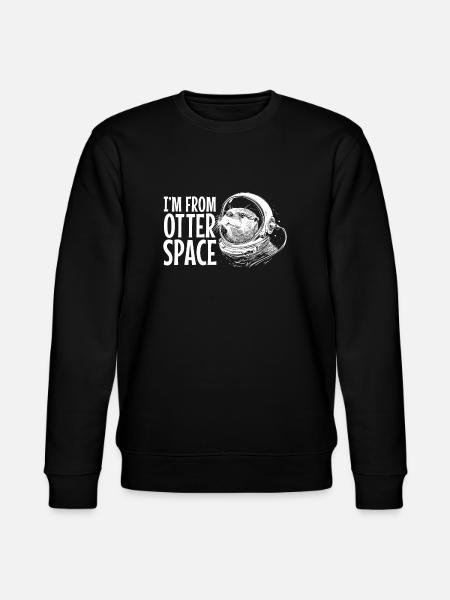 Otter Space Funny Otter Astronaut - Stanley/Stella CHANGER Unisex Organic Sweatshirt - black