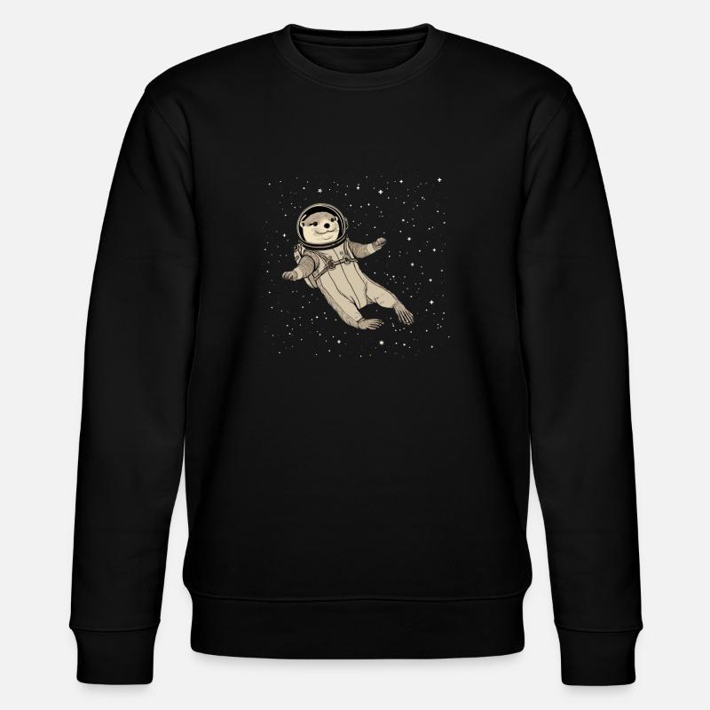 Otter Space Lustig Otter Astronaut - Stanley/Stella Unisex Bio-Sweatshirt CHANGER  - Schwarz
