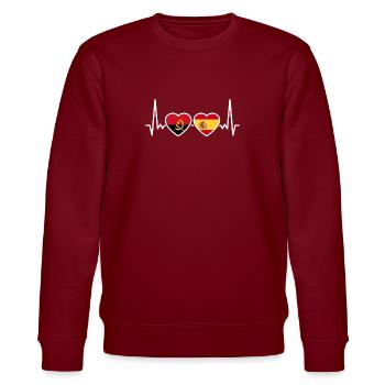Angola Espagne Heartbeat Flag Angolan - Sweat bio CHANGER Stanley/Stella Unisexe - bordeaux - Devant - Nik (191cm) & Marisol (170cm)