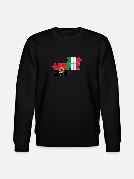 Flag of Angola Italy Angolan - Stanley/Stella CHANGER Unisex Organic Sweatshirt - black
