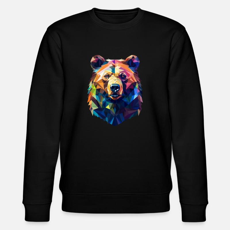Bear Grizzly Bear Polygon - Stanley/Stella CHANGER Unisex Organic Sweatshirt - black