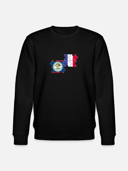 Belize France Flag Belizer - Stanley/Stella CHANGER Unisex Organic Sweatshirt - black