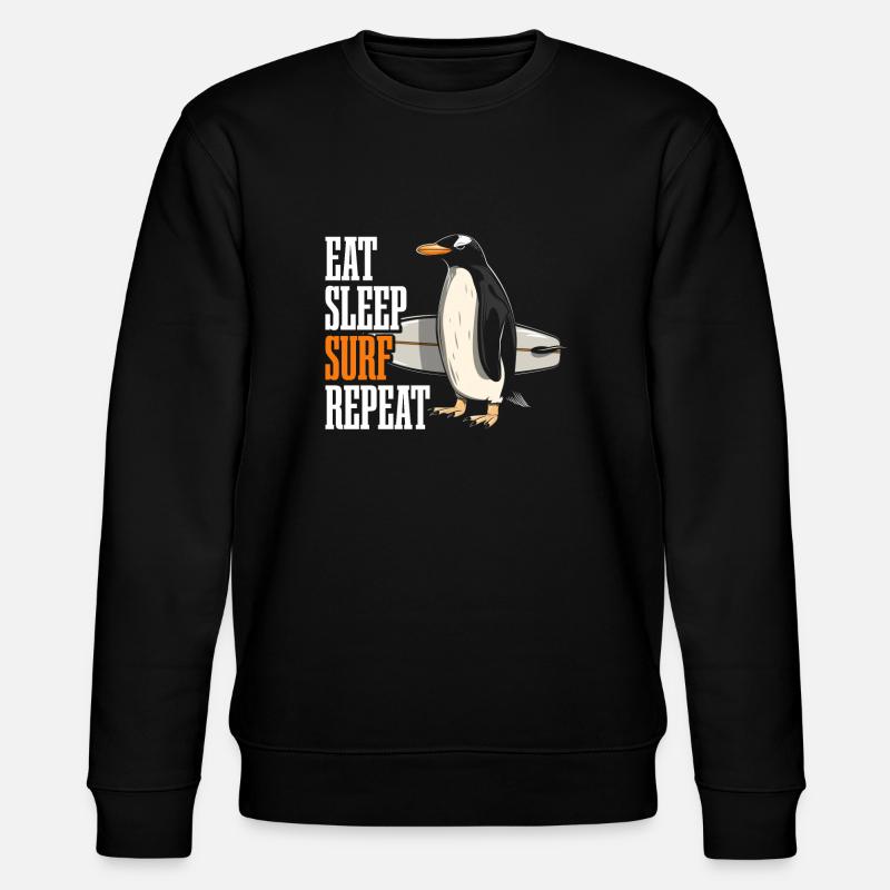 Pingouin Surf Surfer Funny Gift - Sweat bio CHANGER Stanley/Stella Unisexe - noir