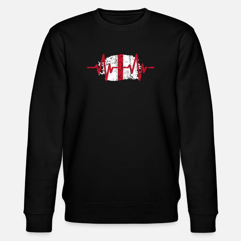 England Herzschlag - Stanley/Stella Unisex Bio-Sweatshirt CHANGER  - Schwarz