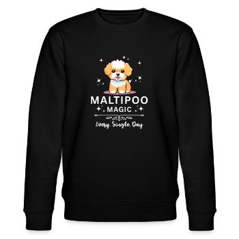Everyday Maltipoo Magic – Tee for Dog Lover - Stanley/Stella CHANGER Unisex Organic Sweatshirt - black - Front - Nik (191cm) & Marisol (170cm)