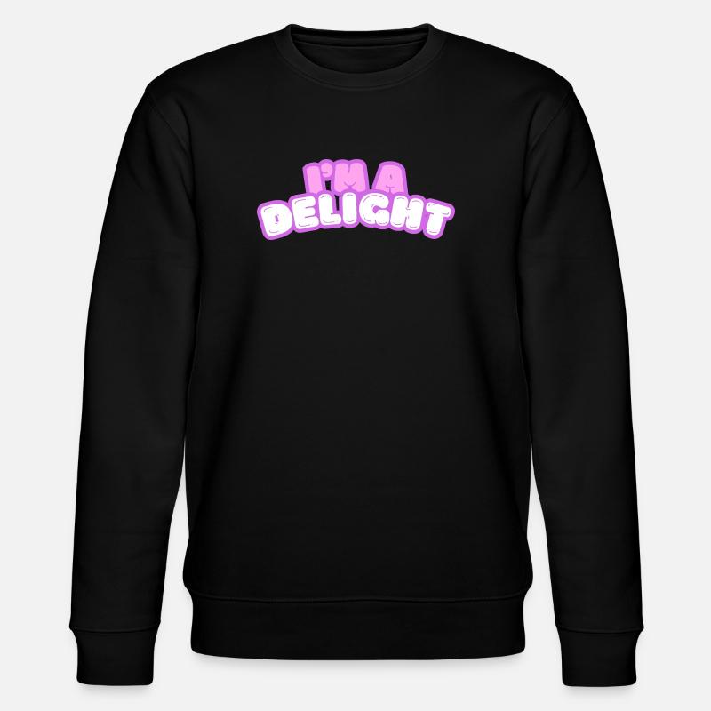 Im Delight Bubble Text - Stanley/Stella Unisex Bio-Sweatshirt CHANGER  - Schwarz