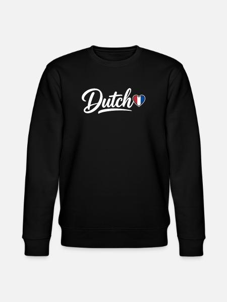 Dutch Script with Flag Heart Fan Patriotic - Stanley/Stella CHANGER Unisex Organic Sweatshirt - black