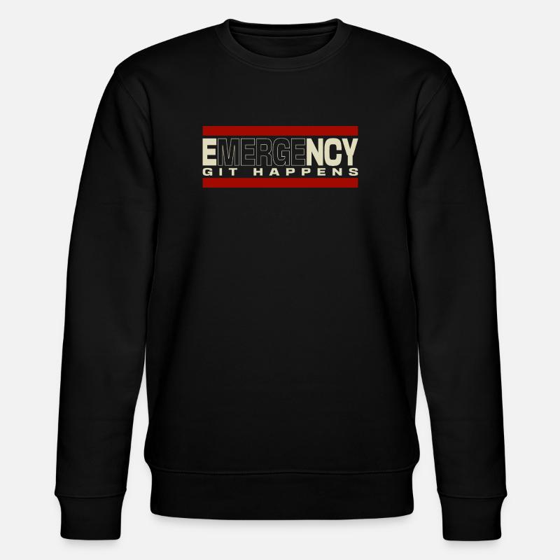 Nerd geek emergency git happens - Stanley/Stella CHANGER Unisex Organic Sweatshirt - black