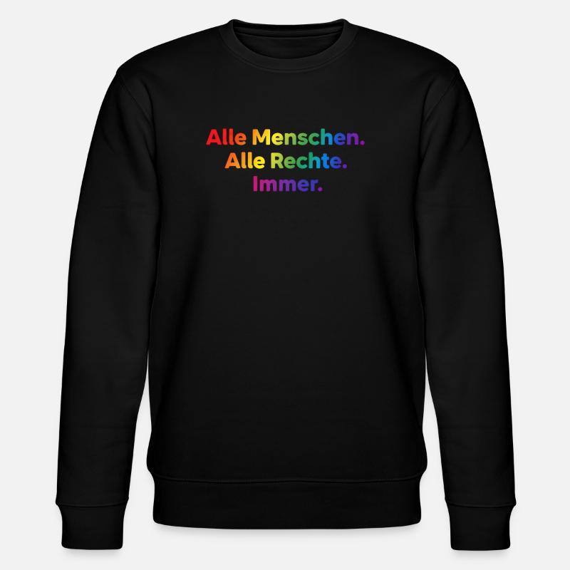 Alle Menschen Alle Rechte Immer Statement - Stanley/Stella Unisex Bio-Sweatshirt CHANGER  - Schwarz