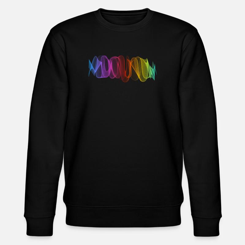 Abstrakte Linien Design 10 - Stanley/Stella Unisex Bio-Sweatshirt CHANGER  - Schwarz