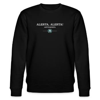 Alerta Antifascista! - Stanley/Stella Unisex Bio-Sweatshirt CHANGER  - Schwarz - Vorne - Nik (191cm) & Marisol (170cm)