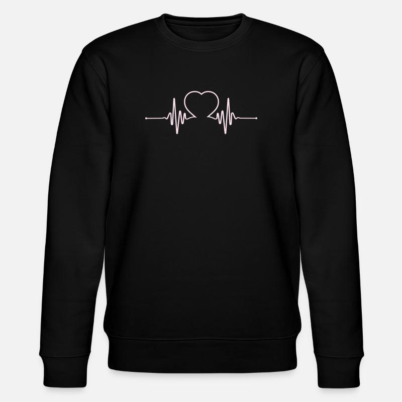  Herzschlag Beat - Stanley/Stella Unisex Bio-Sweatshirt CHANGER  - Schwarz