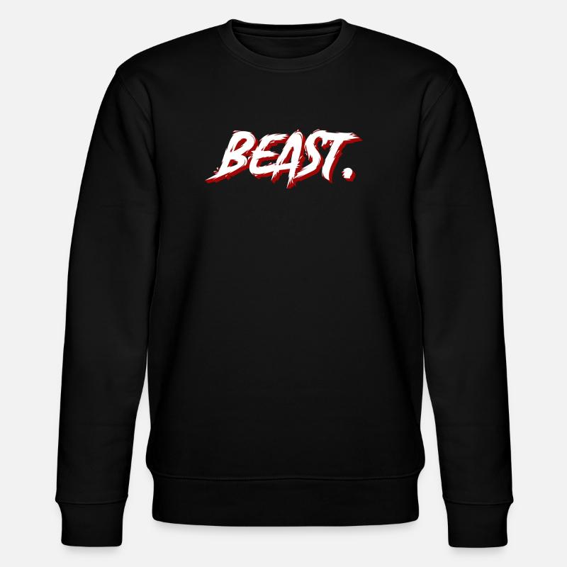 Beast Graffiti Brush Text - Stanley/Stella CHANGER Unisex Organic Sweatshirt - black