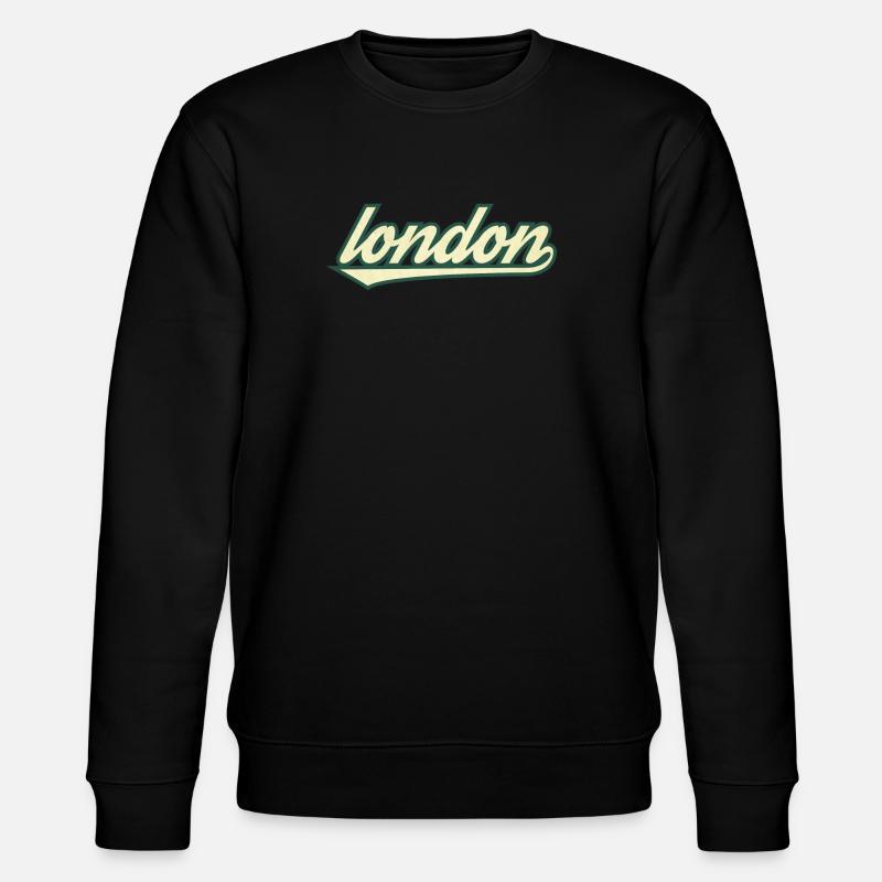 London Retro Schriftzug Tee - Stanley/Stella Unisex Bio-Sweatshirt CHANGER  - Schwarz