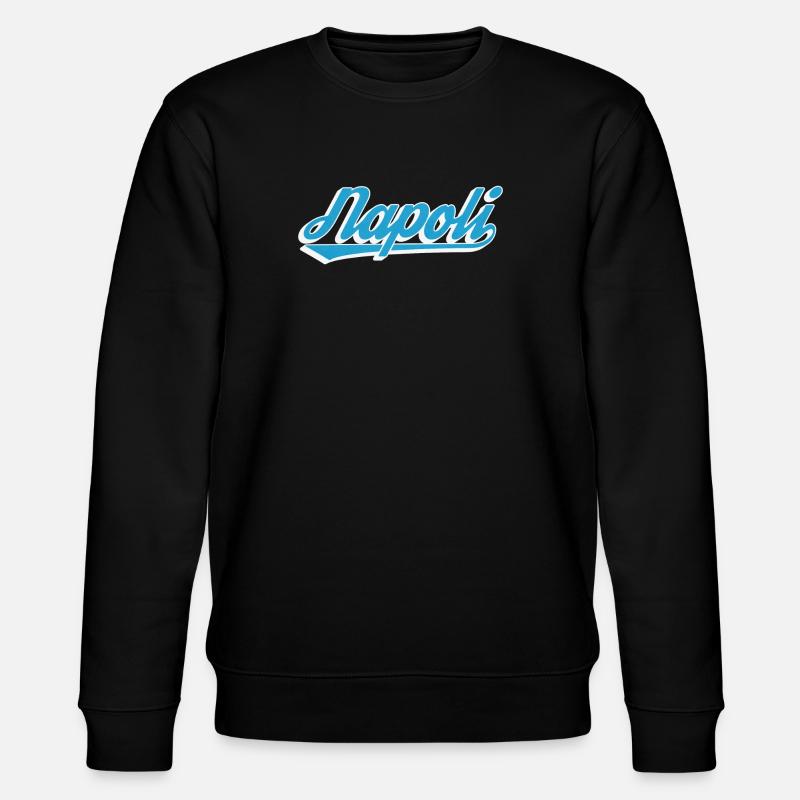 Napoli Retro Script Blue - Stanley/Stella CHANGER Unisex Organic Sweatshirt - black