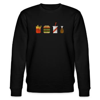 Pixel Fastfood - Stanley/Stella Unisex Bio-Sweatshirt CHANGER  - Schwarz - Vorne - Nik (191cm) & Marisol (170cm)