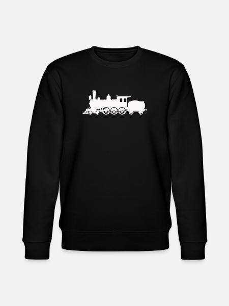 Dampflok Silhouette - Stanley/Stella Unisex Bio-Sweatshirt CHANGER  - Schwarz