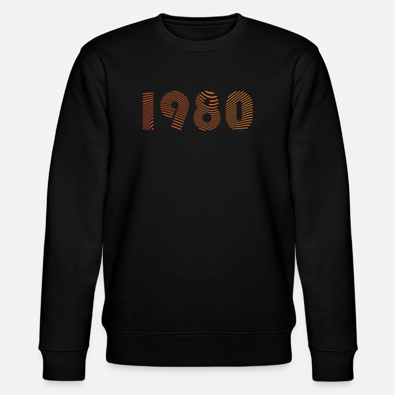 1980er Fingerprint Muster - Stanley/Stella Unisex Bio-Sweatshirt CHANGER  - Schwarz