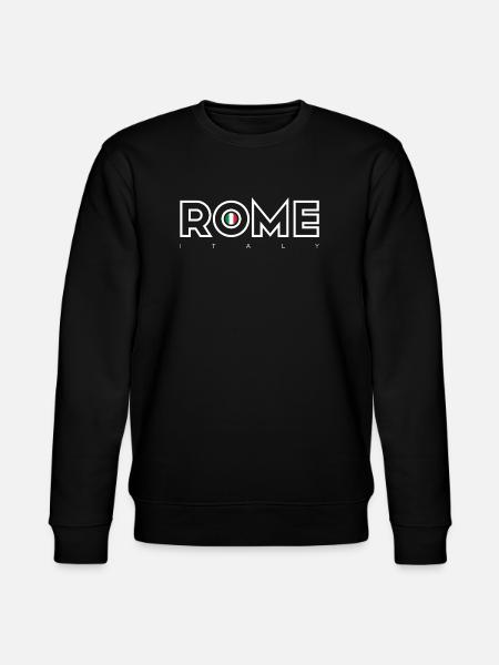 Rome O Emblem Italian Flag - Stanley/Stella CHANGER Unisex Organic Sweatshirt - black