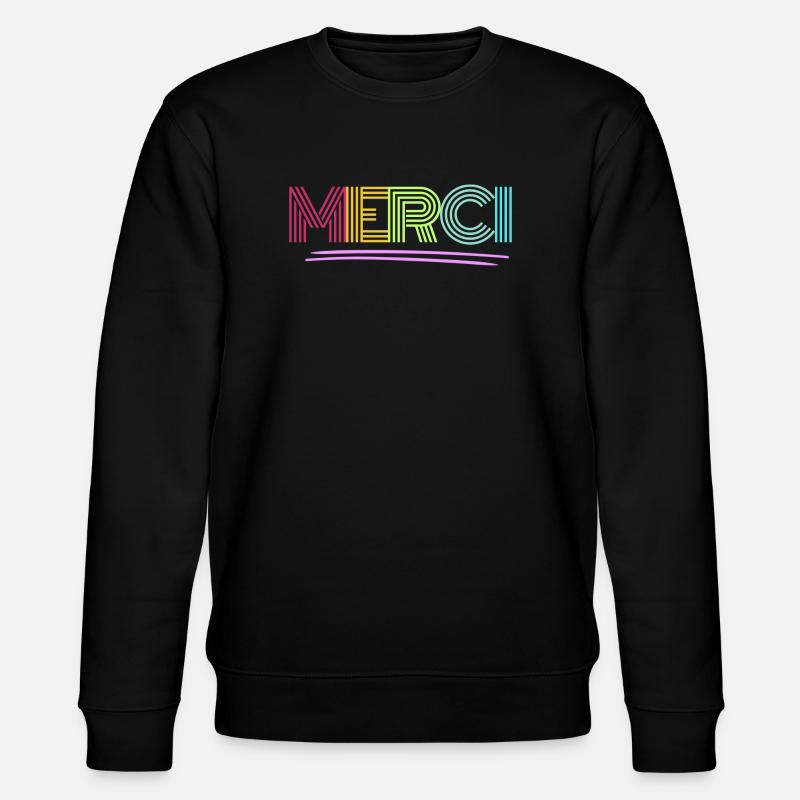 MERCI - Dankeschön - Regenbogen - Danke - Stanley/Stella Unisex Bio-Sweatshirt CHANGER  - Schwarz
