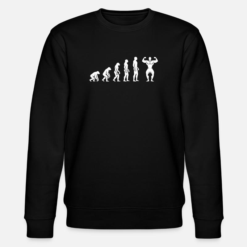 Evolution to Bodybuilder – Fitness Motivation - Stanley/Stella CHANGER Unisex Organic Sweatshirt - black