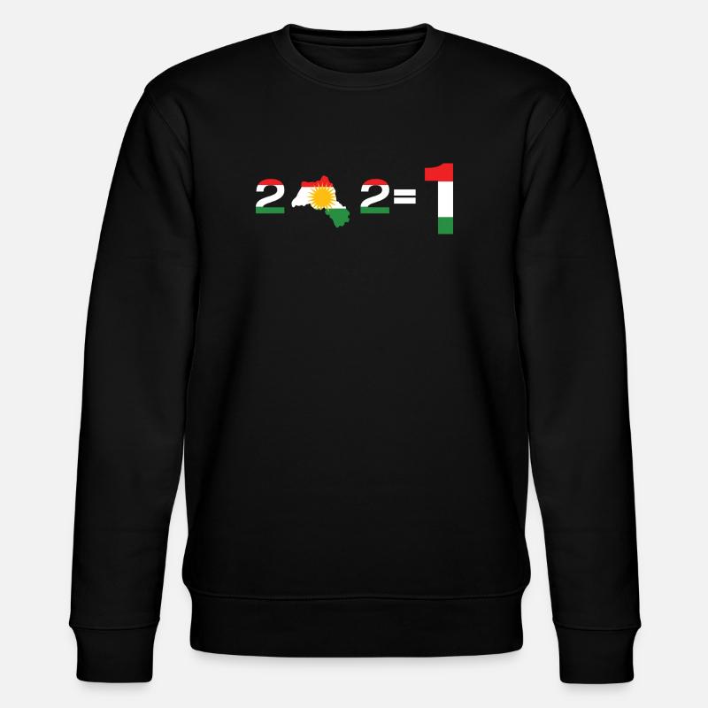 Kurdistan 2+2= 1  - Stanley/Stella Unisex Bio-Sweatshirt CHANGER  - Schwarz